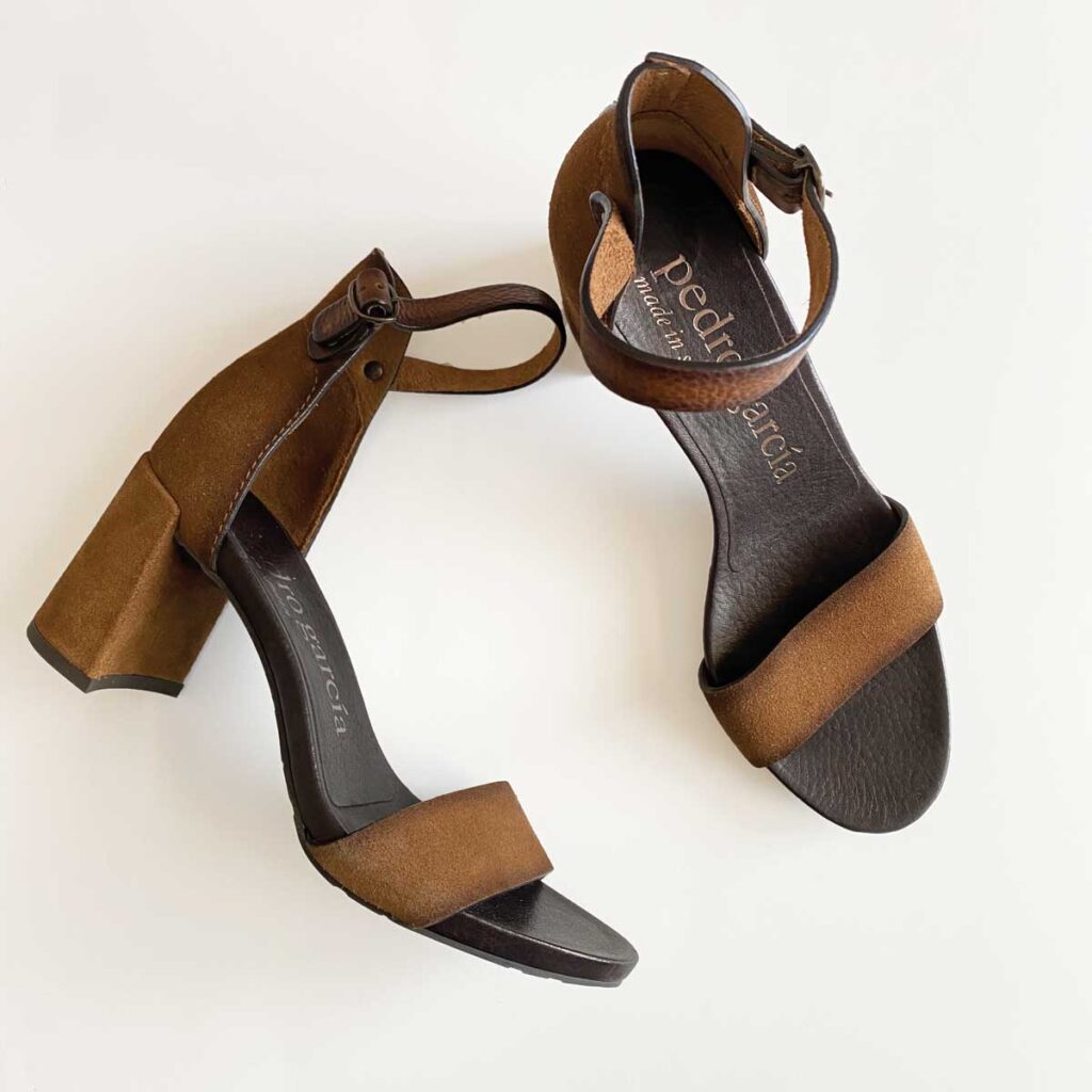 Brown Paz 105 ankle-tie suede sandals | Saint Laurent | MATCHESFASHION US